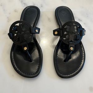 Tory Burch Miller sandals. Size 7, black leather